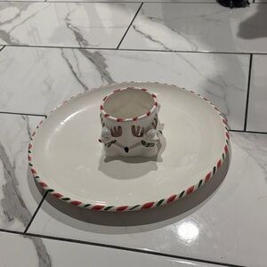 Festive Candy Cane platter, and mug plate